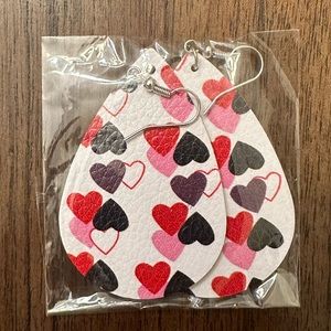 LEATHER HEART EARRINGS